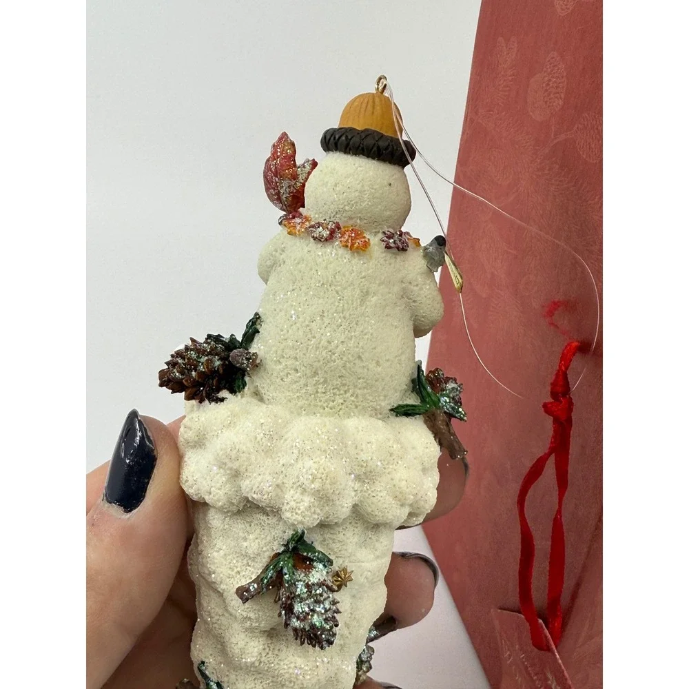 Christopher Radko Carlton Cicle Snowman Ornament‎ Woodland Winds Collection